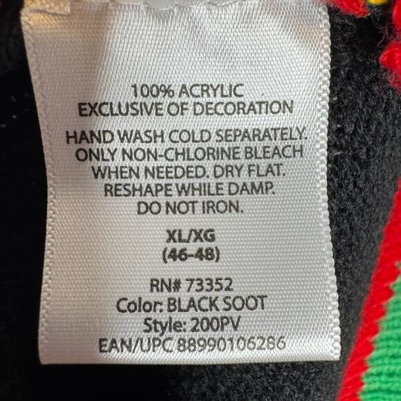 Jolly Sweaters Ugly Christmas Poinsettia Bow Neck Holiday Cardigan XL - Picture 7 of 8